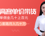 抖音高单价带货项目，一单佣金几十上百元，核心套路月入几十万（共3节）-第一资源库