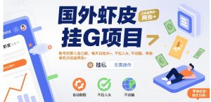 国外虾皮挂G项目：账号扔那儿自己刷，每天白捡米+，不拉人头、不动脑，单机日收益两张+【揭秘】-第一资源库