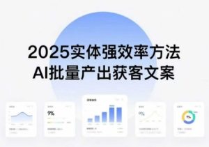 实体强效率方法：AI批量产出获客文案，2025年普通人拥抱AI，实现实体创收-第一资源库
