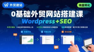 WordPress外贸建站+SEO优化课程，手把手教你从0到1搭建可获得询盘的外贸网站-第一资源库