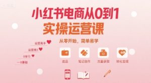 小红书电商从0到1实操运营课，从零开始，简单易学-第一资源库