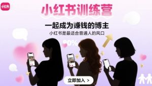 小红书训练营一起成为賺钱的博主，小红书是最适合普通人的风口-第一资源库