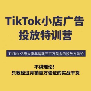 TikTok小店广告投放特训营，6天破局计划专治各种“投不动”，教你经过月销百万验证的实战干货-第一资源库