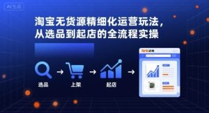 淘宝无货源精细化运营玩法，从选品到起店的全流程实操-第一资源库