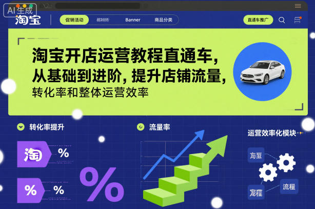 淘宝开店运营教程直通车，从基础到进阶，提升店铺流量，转化率和整体运营效率（更新11月）-第一资源库