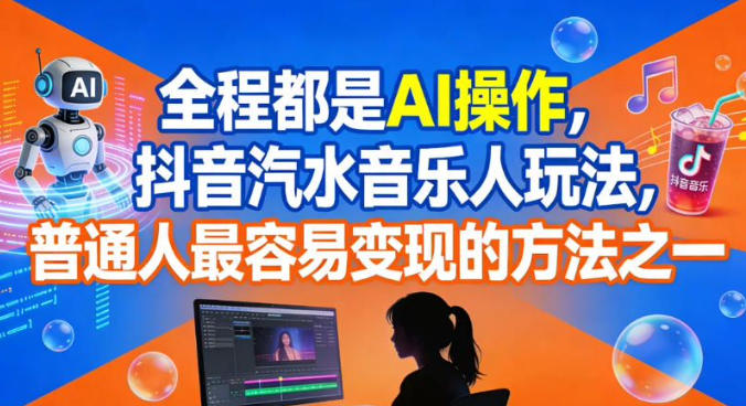 全程都是AI操作，抖音汽水音乐人玩法，普通人最容易变现的方法之一-第一资源库